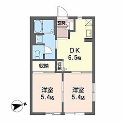 リバティ駿河台A 2DKの間取図画像