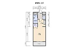エール白須賀 ワンルームの間取図画像