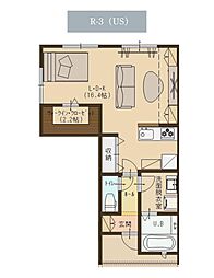 ユーソニアン柏崎・松波A 1Kの間取図画像