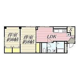 木之本アイリス 2SLDKの間取図画像