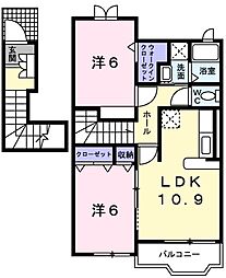 サンフィオーレ 2LDKの間取図画像