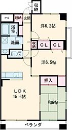 フロイデ一宮 3LDKの間取図画像