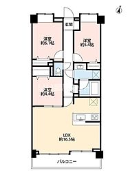 アイディーコート茅ヶ崎海岸 3LDKの間取図画像