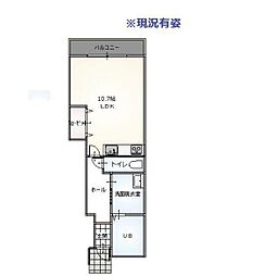 アクシスB棟 ワンルームの間取図画像