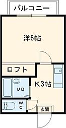 メゾンハイブリッチ 1Kの間取図画像