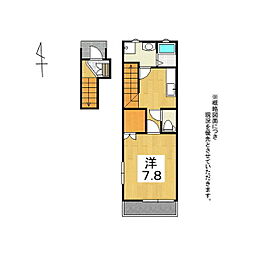 リトスメラン図景A棟 1Kの間取図画像