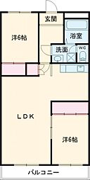 リルームス萩原2 2LDKの間取図画像