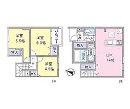 越谷市大沢3丁目アパート 3LDKの間取図画像