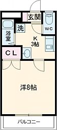 パルフジイ 1Kの間取図画像