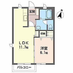 シャーメゾンMKA 1LDKの間取図画像