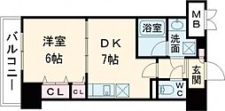 コンセール葵 1DKの間取図画像