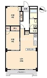 京成サンコーポ勝田台E棟 2LDKの間取図画像