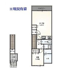 アクシスB棟 1LDKの間取図画像