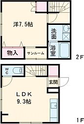コンフォート花沢 1LDKの間取図画像