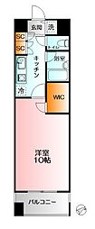 イーリス希望が丘 1Kの間取図画像