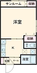コーポ・和 1Kの間取図画像