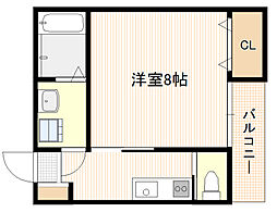 エッグヘッド 1Kの間取図画像