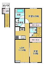 M.J I 2LDKの間取図画像
