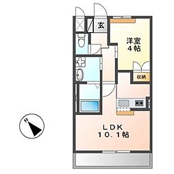 フレシア2 1LDKの間取図画像