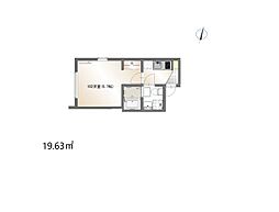 茅ヶ崎市中海岸1丁目アパート 1Kの間取図画像