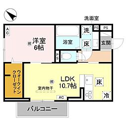 D-Regalo下馬N 1LDKの間取図画像