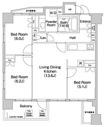 コンフォリア新子安 3LDKの間取図画像
