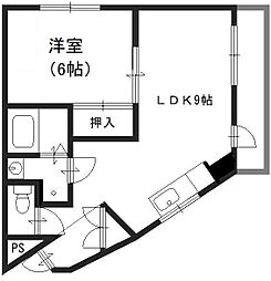 クレインビル3 1LDKの間取図画像
