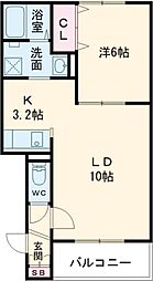 ハスコリオリガーレ 1LDKの間取図画像