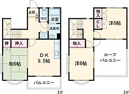 アグロス2号棟 3DKの間取図画像