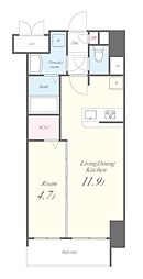 浅草グレイスフルリッチマンション 1LDKの間取図画像