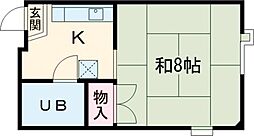 シティーハウス有栖川 ワンルームの間取図画像
