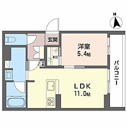 ノーブル新寺 1LDKの間取図画像
