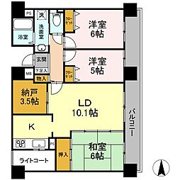 ネオハイツ清明町壱番館 3LDKの間取図画像