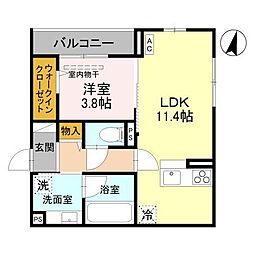 クレスタ 1LDKの間取図画像