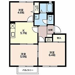 プライムステージB 3Kの間取図画像