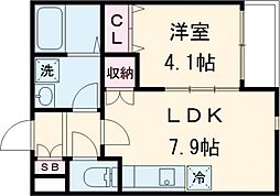 REVITA野崎 1LDKの間取図画像