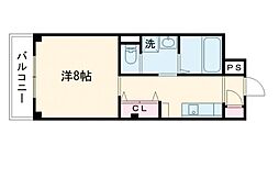 ヴィレッジ1月出 1Kの間取図画像