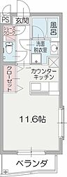 ウェストヒルズ ワンルームの間取図画像