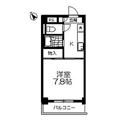 ロイヤルヒルズ台原3 1Kの間取図画像