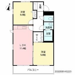 ヴィラ・アンボワーズ 2LDKの間取図画像