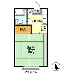 千歳山ハイツ 1Kの間取図画像