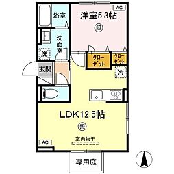 Dーresena丸山N 1LDKの間取図画像