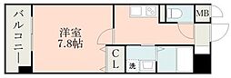 ウエルス 1Kの間取図画像
