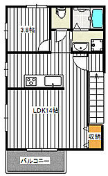 北山壱番館 1LDKの間取図画像