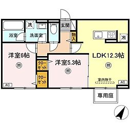 Dーresena丸山S 2LDKの間取図画像