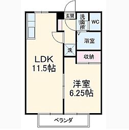 マイ・シャトー平須 1LDKの間取図画像