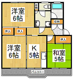ベルメゾン志木 3Kの間取図画像