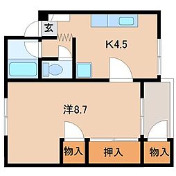 エイトはいむ 1Kの間取図画像