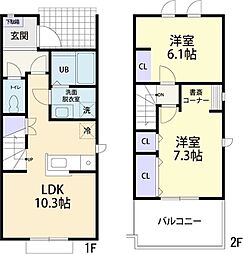 サンライズA 2LDKの間取図画像