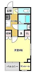 Brillante 1Kの間取図画像